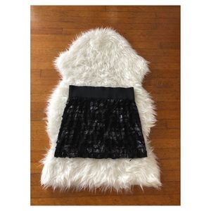 G by Guess black silver ruffle mini skirt